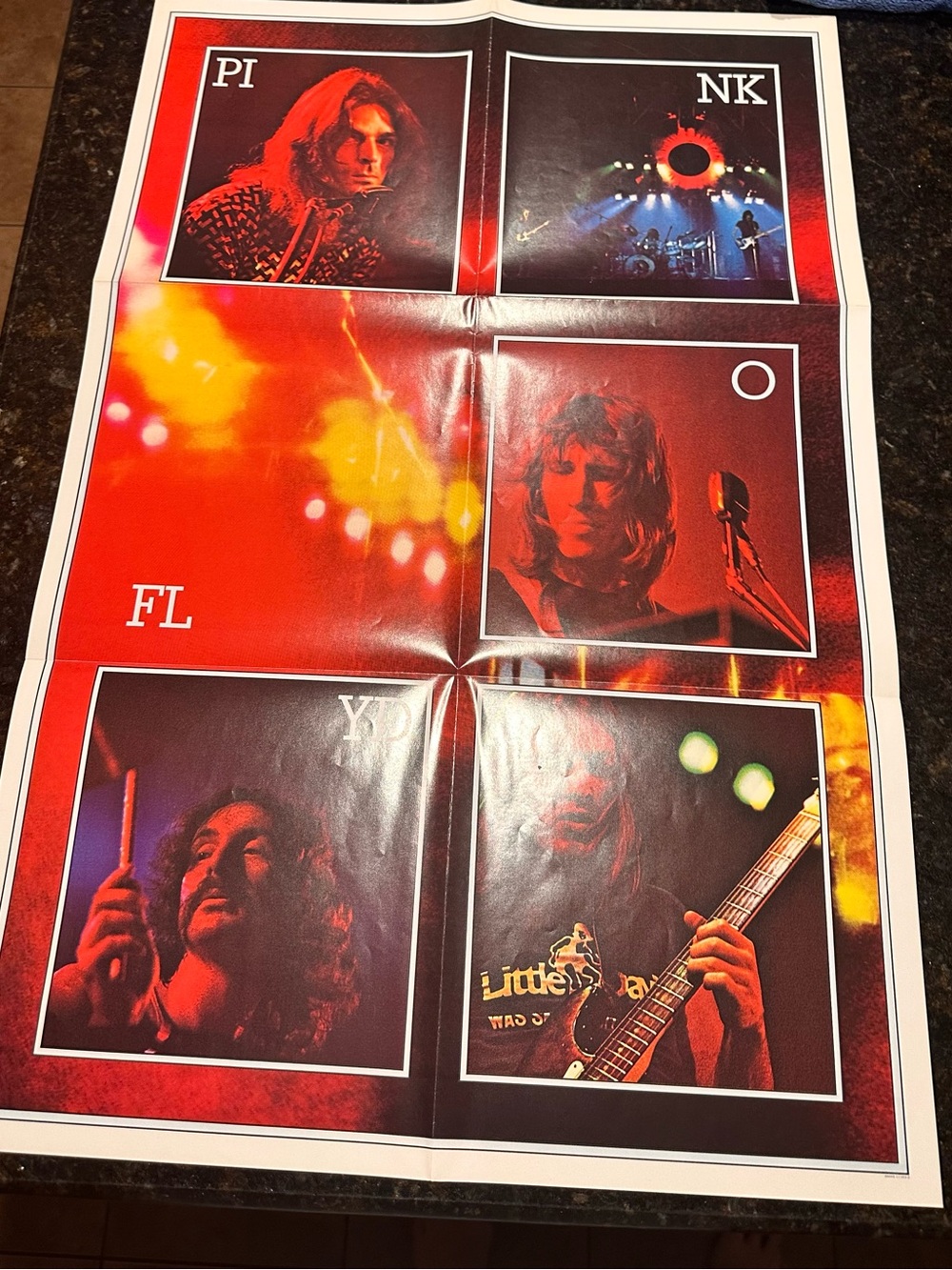 Vintage Pink Floyd original 1973 Dark Side of the Moon album insert poster 20x30